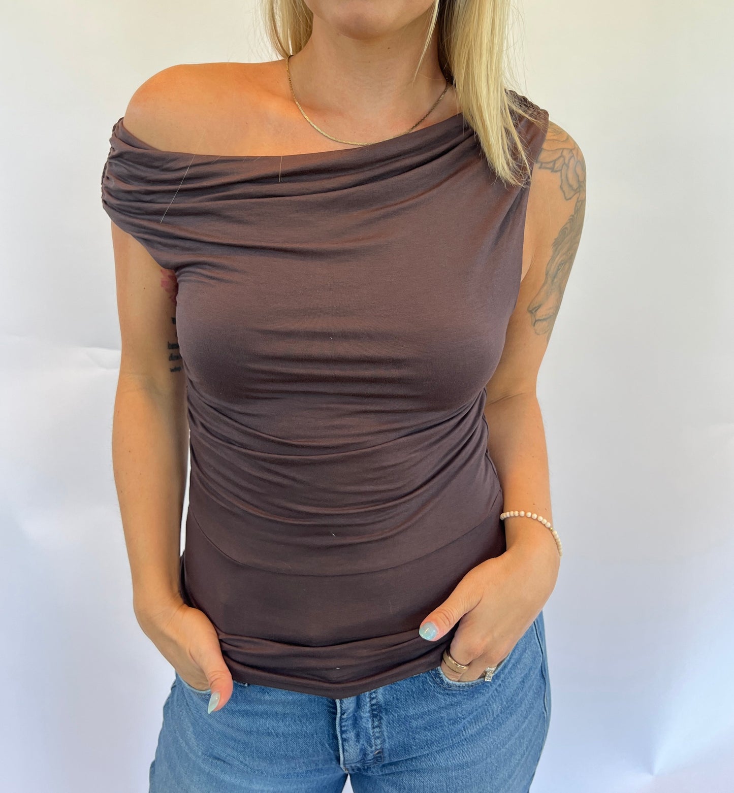 Chocolate Drape Top