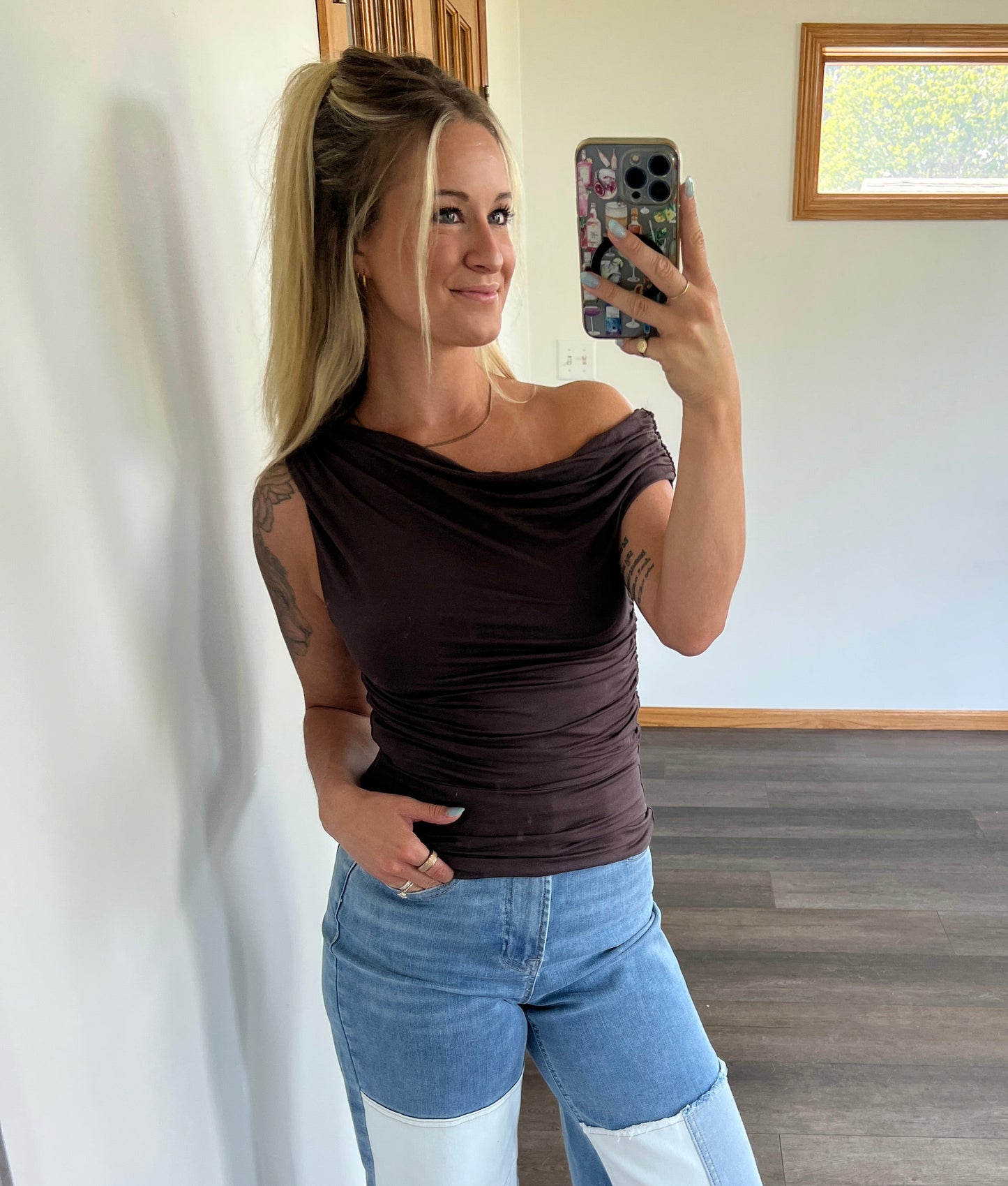 Chocolate Drape Top