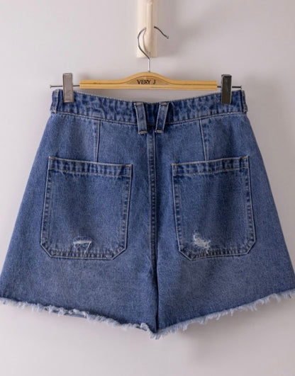 Denim High Rise Shorts